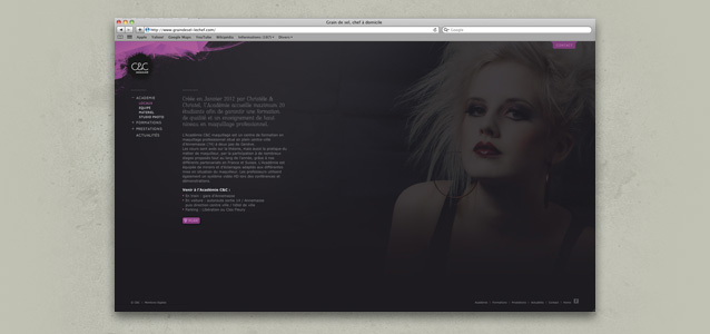 Acad�mie C&C maquillage, cr�ation du site web