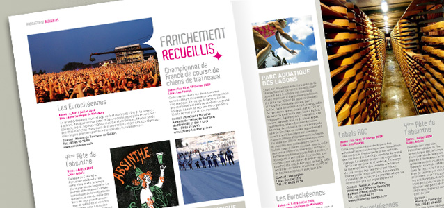 Gros plan des pages pratiques de la brochure du CRT de Franche Comt�