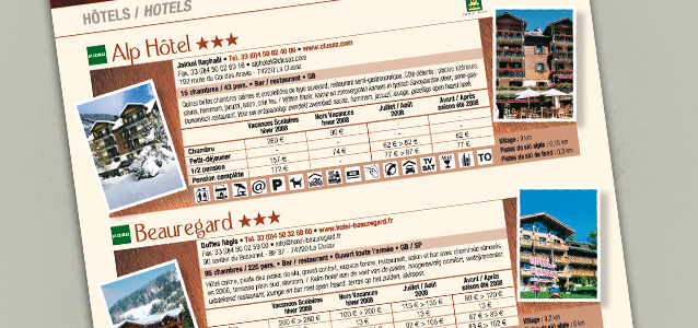 Pages du guide h�bergement du Massif des Aravis